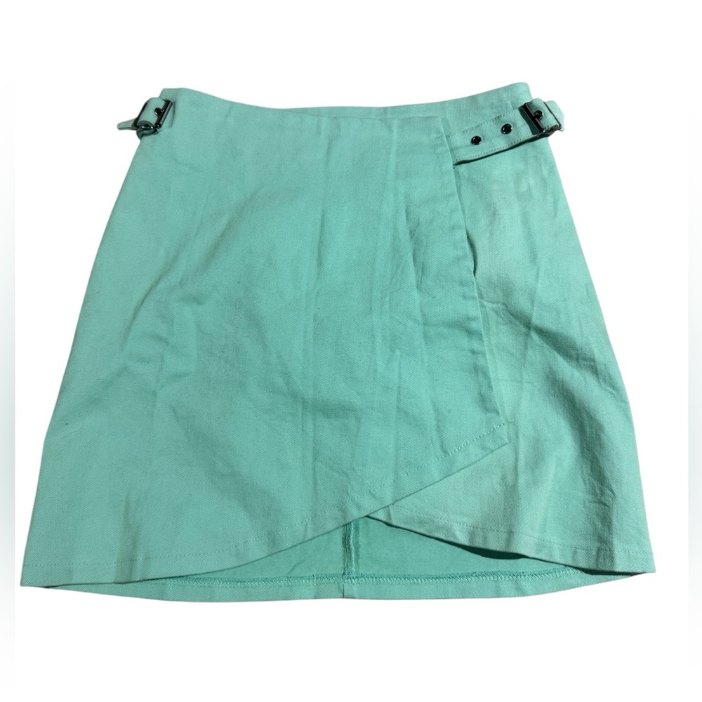 Princess Polly Micro Skirt Mini Skirt Mint Green Size 2 Belted Skirt